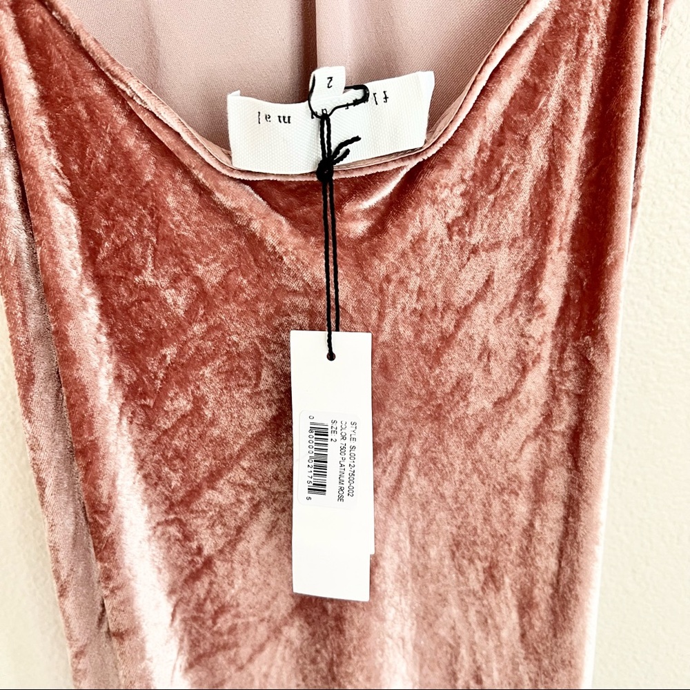 FLEUR DU MAL Platinum Rose Velvet Silk Slip Maxi Dress in Pink - Picture 9 of 11